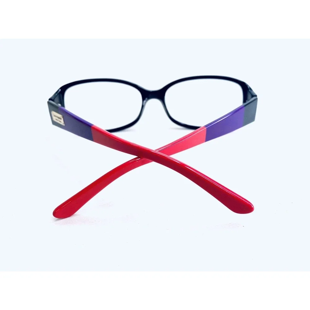Kate Spade NY Black Purple Red Rectangular Wrap Eyeglasses Paxton 53 16 130